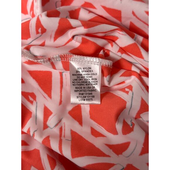 Jude Connally Dress Large Womens Jude Cloth Orange Geometric Collared - Picture 9 of 9